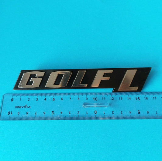 Targhetta GOLF L Volkswagen codice 171 853 687 M con righello, lunghezza circa 16 cm