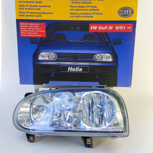 1DJ 008 187-011 Faro anteriore sinistro Hella Klarglas Volkswagen Golf III NOS