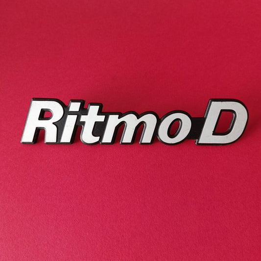 Fregio Ritmo D in metallo nero e argento per Fiat Ritmo