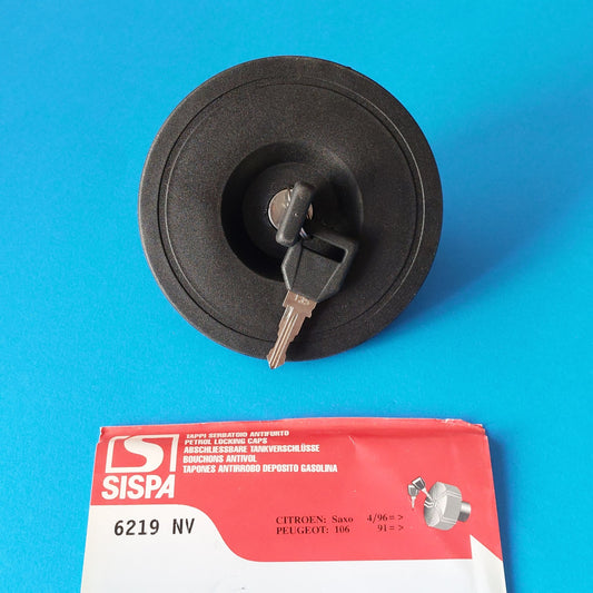 Tappo serbatoio antifurto SISPA 6219 NV con chiave per Citroën Saxo e Peugeot 106
