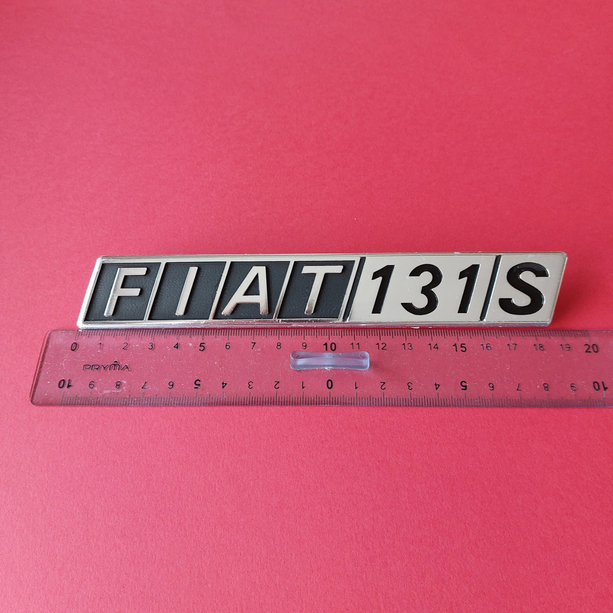 Targhetta FIAT 131 Mirafiori Special 131 S BOMISA in metallo con righello per misurazione