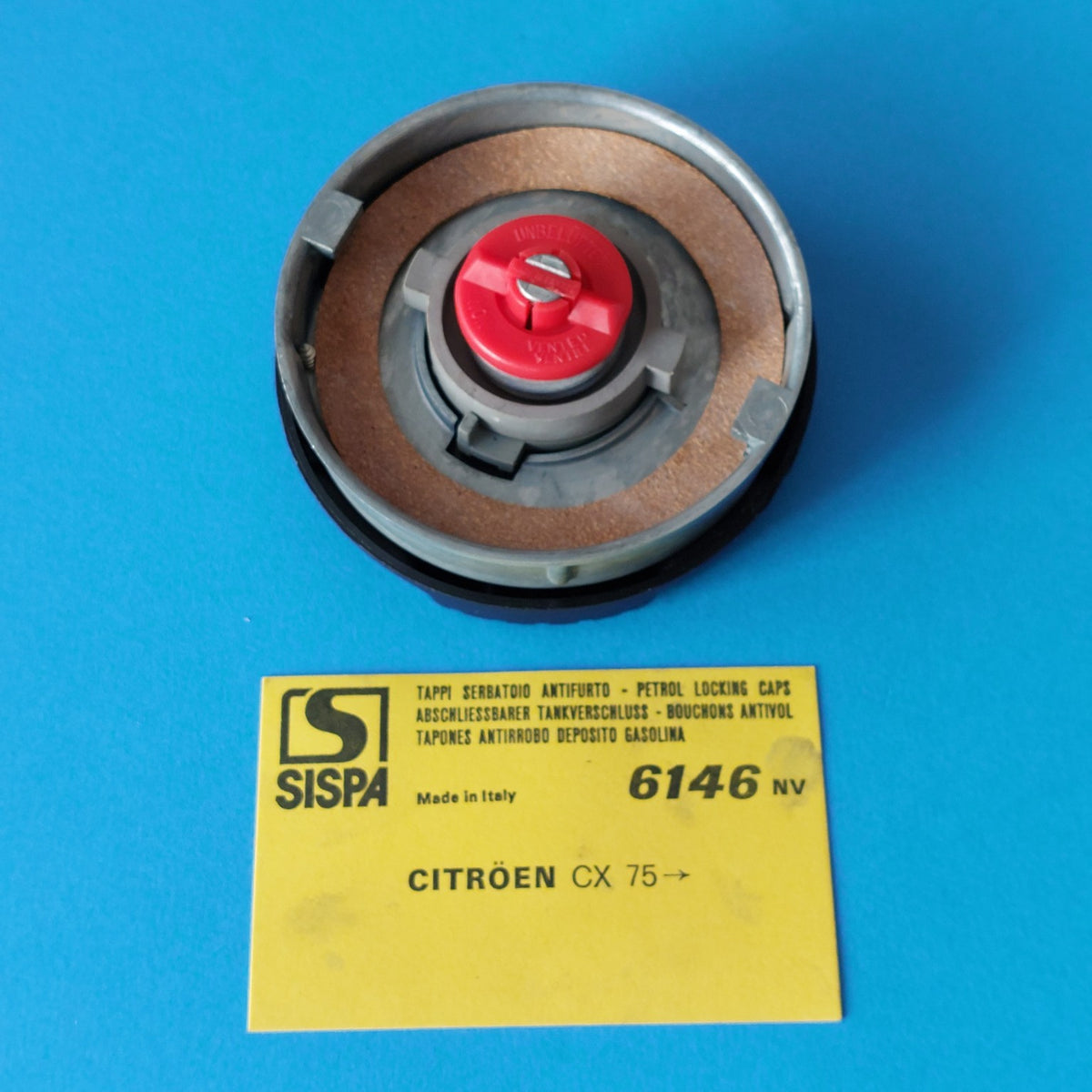 Retro del tappo SISPA 6146 NV per Citroën CX con guarnizione e meccanismo di chiusura