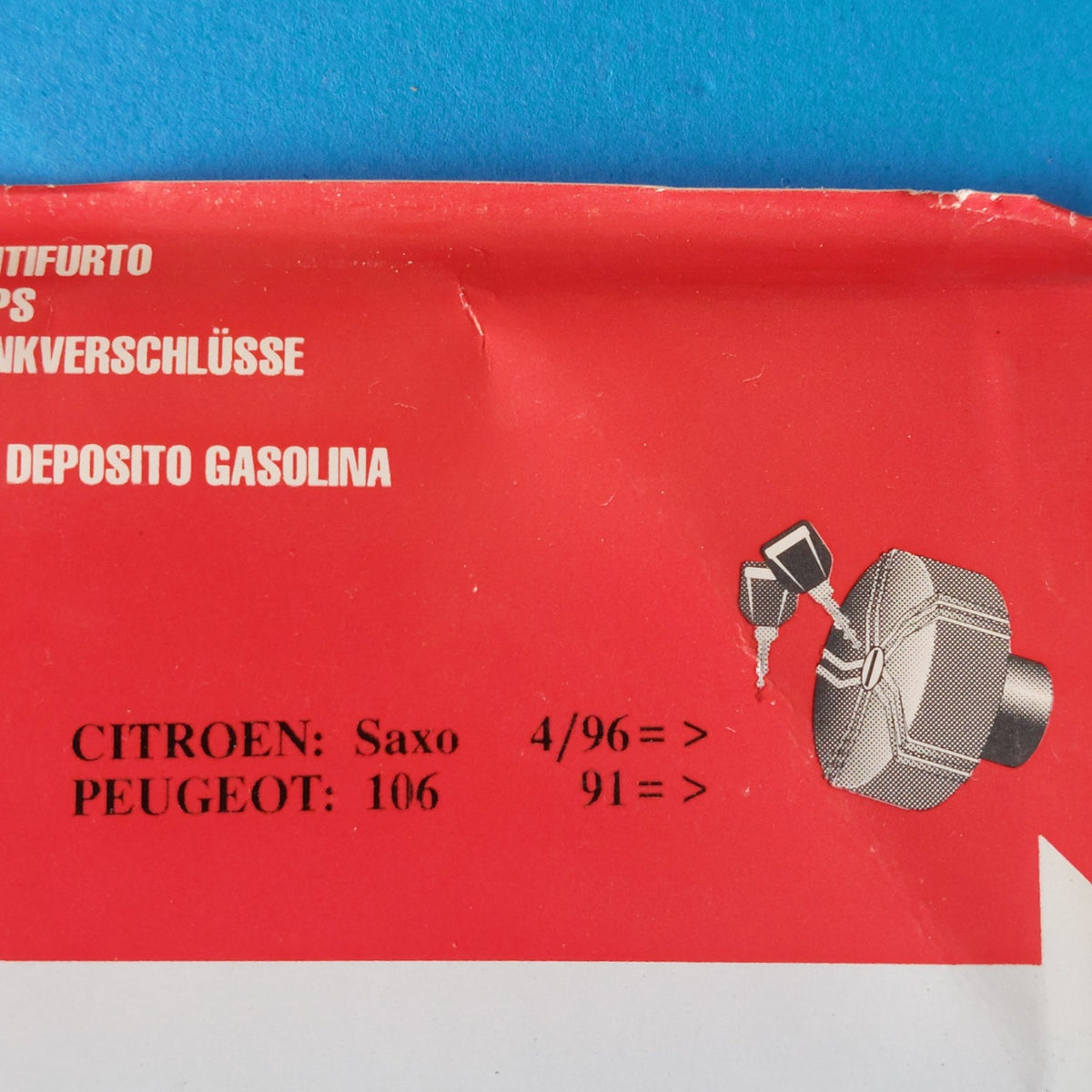 Etichetta SISPA 6219 NV con compatibilità Citroën Saxo dal 04/1996 e Peugeot 106 dal 1991