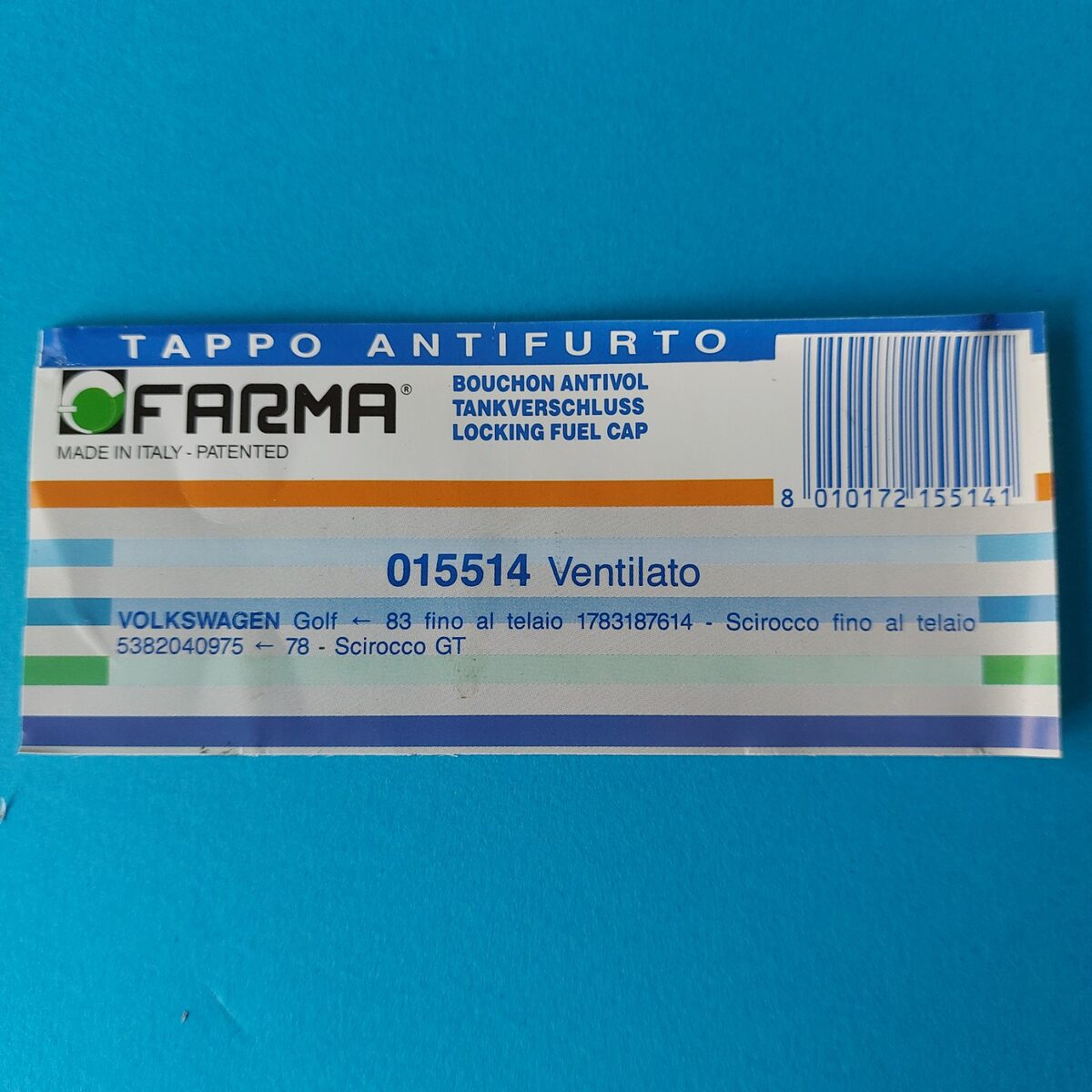 Etichetta compatibilità Volkswagen del tappo FARMA 015514