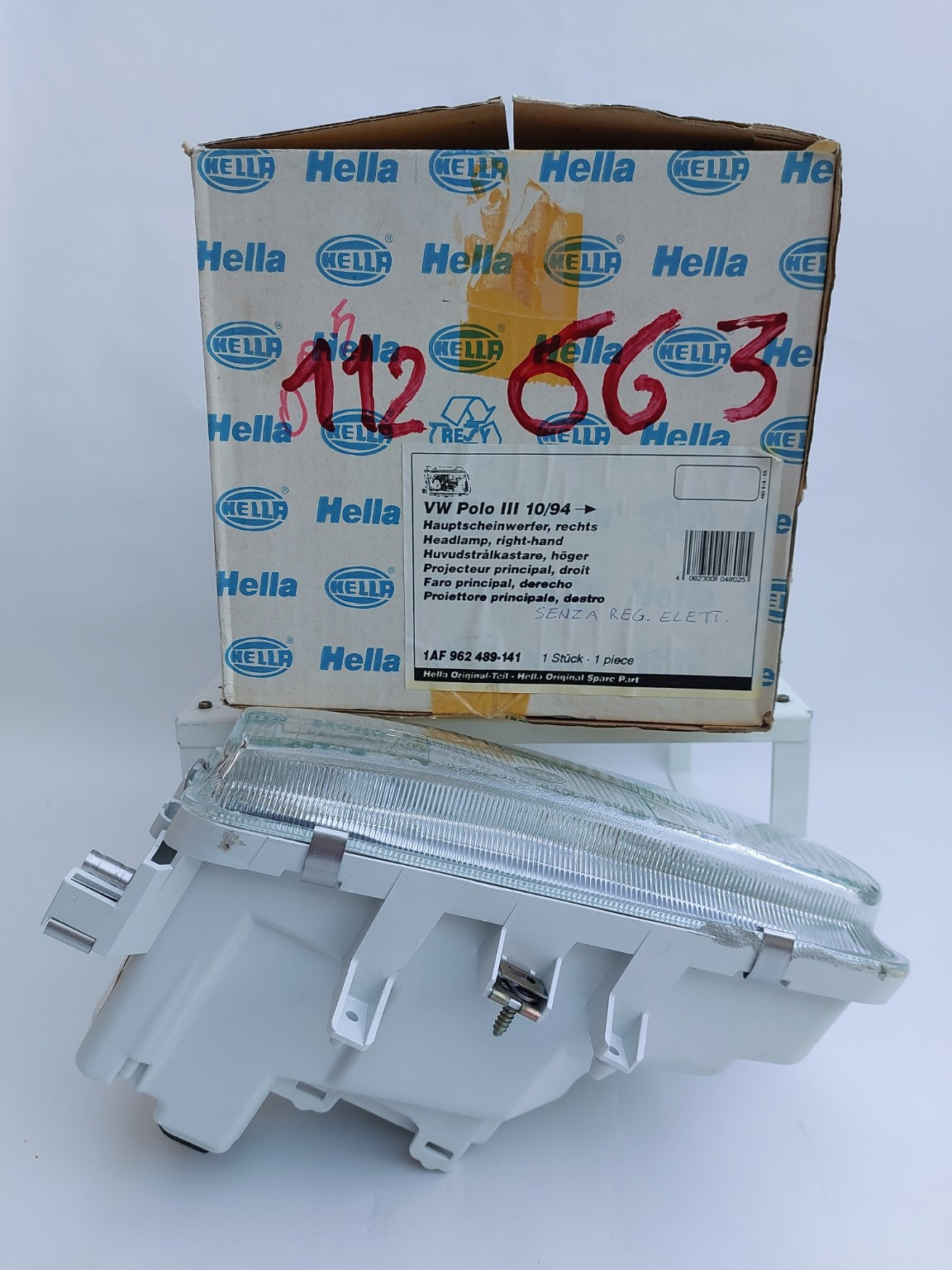 1AF962489141 Faro anteriore destro Hella Volkswagen Polo III NOS